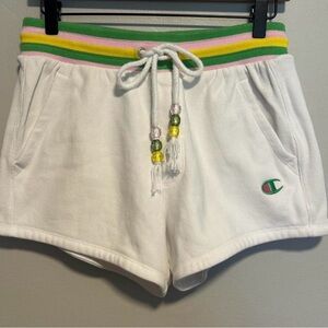 Champion & Urban Outfitters Collab white colorful fruit leisure shorts - size S